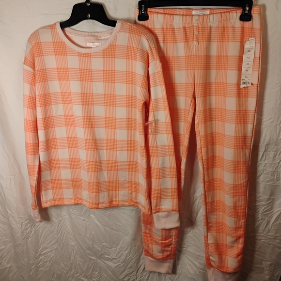 LC Lauren Conrad Striped Fleece Sleepwear/Lounging Set - Picture 1 of 12